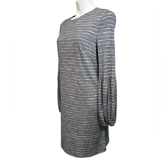 Maggy London dress 14 Womens Long Sleeve Round Neck Shift Grey office business - Picture 3 of 5
